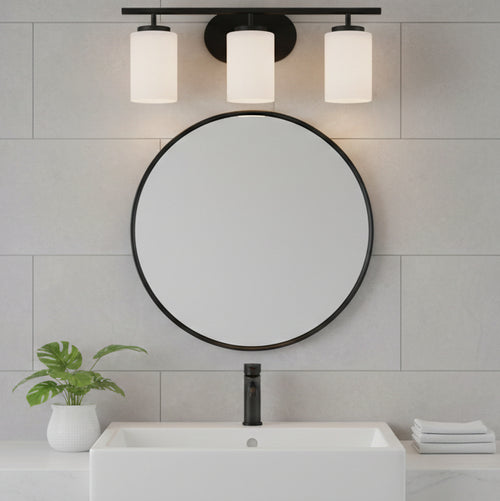 3 Light 20" Wide Bathroom Vanity Light - Black